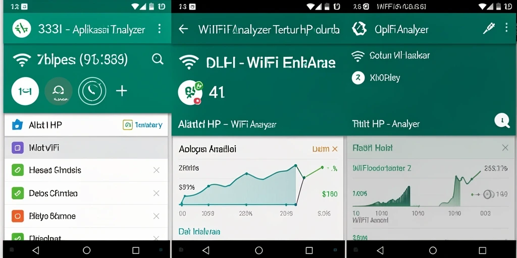 Antarmuka aplikasi 333I yang menampilkan analisis jaringan WiFi secara detail.