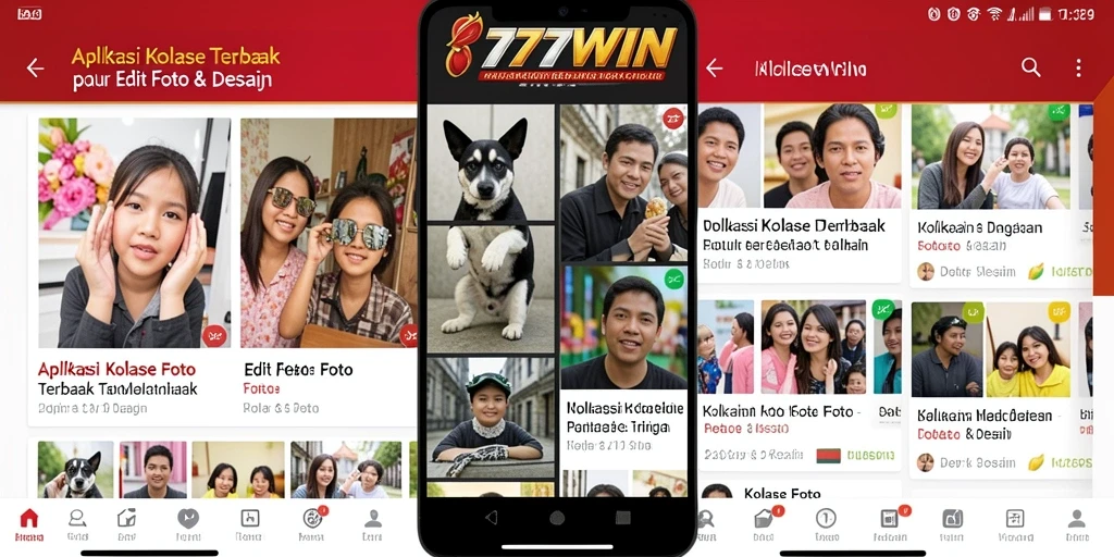 Antarmuka aplikasi Kolase Foto 777WIN yang intuitif dan mudah digunakan.