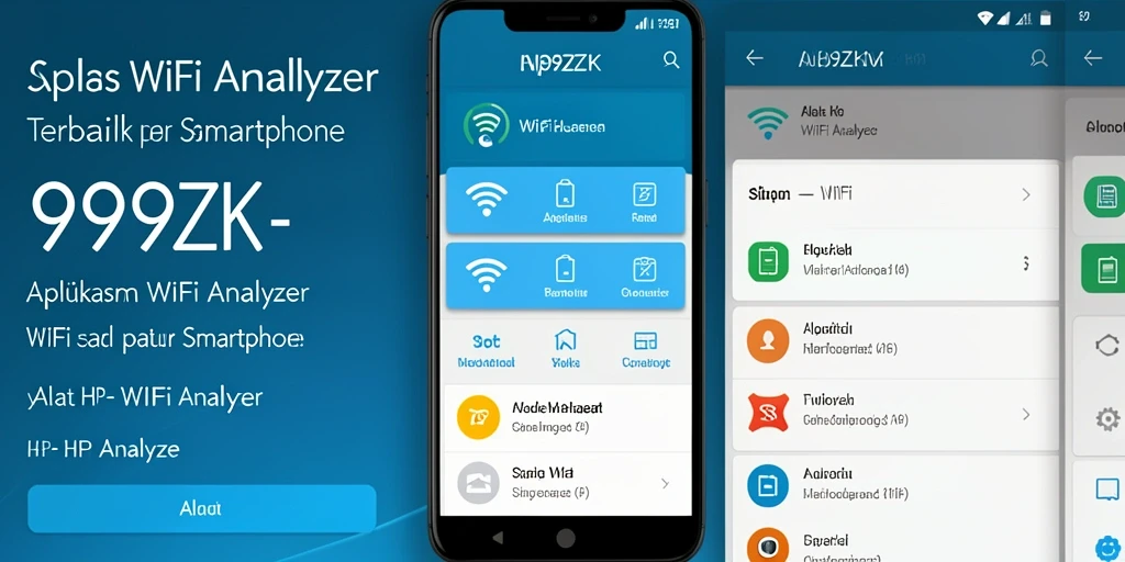 Tampilan antarmuka 999ZK dengan grafik analisis WiFi yang jelas.