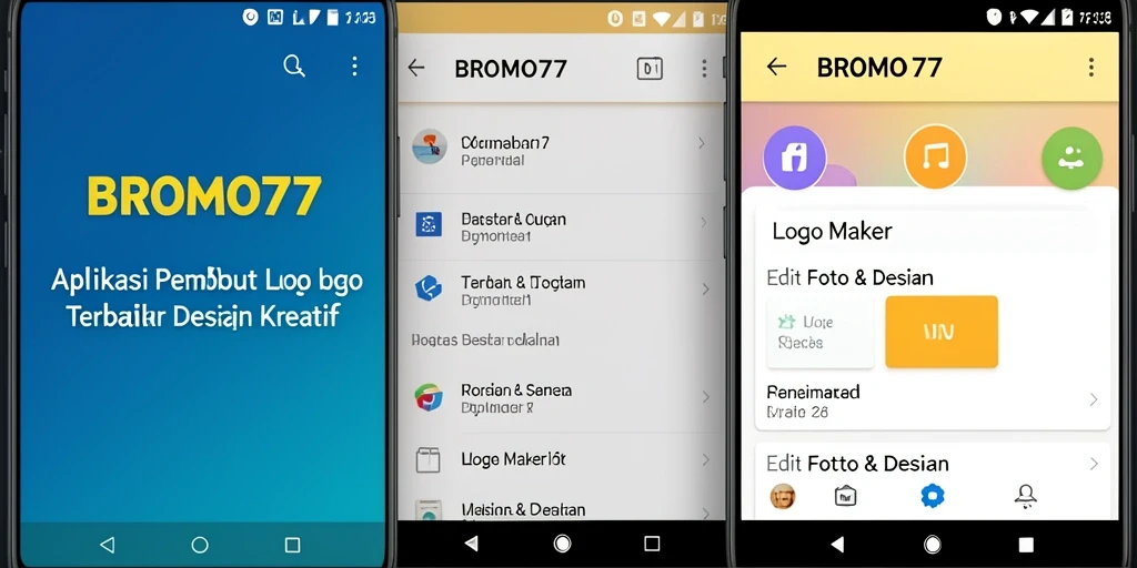 Tampilan antarmuka BROMO77 untuk membuat logo yang menarik dan modern.