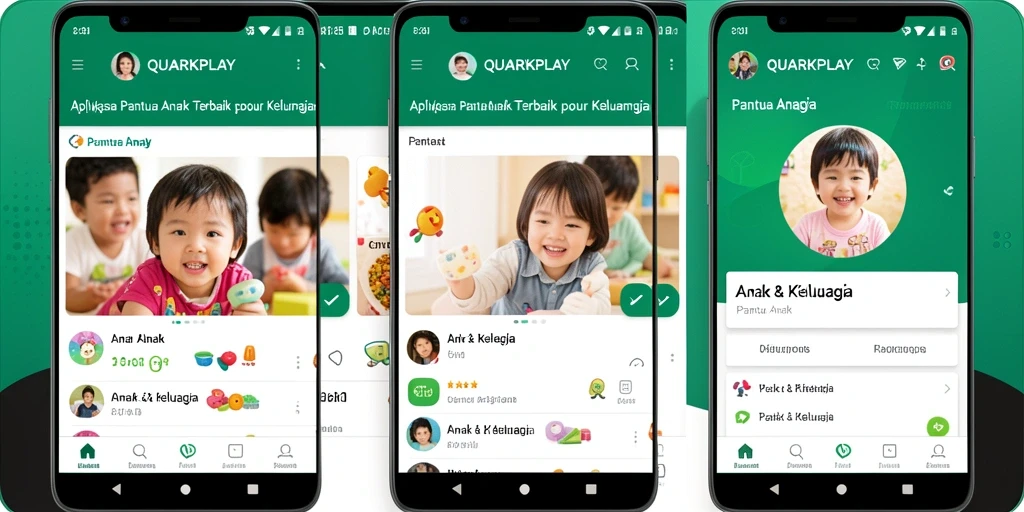 Antarmuka QUARKPLAY yang memudahkan pemantauan anak.