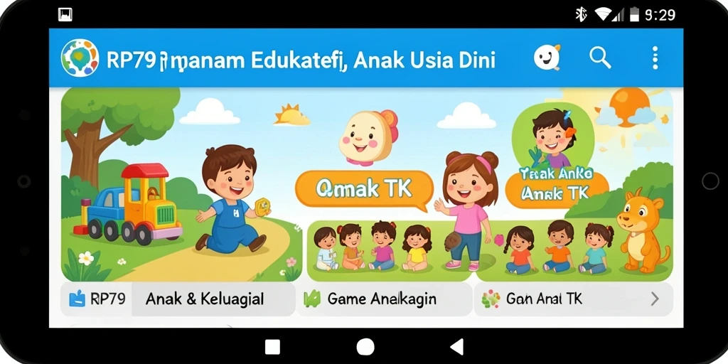 Antarmuka RP79 yang ceria dan penuh warna untuk anak-anak.