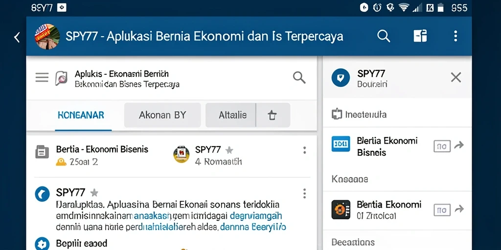 Antarmuka SPY77 yang user-friendly untuk informasi ekonomi.