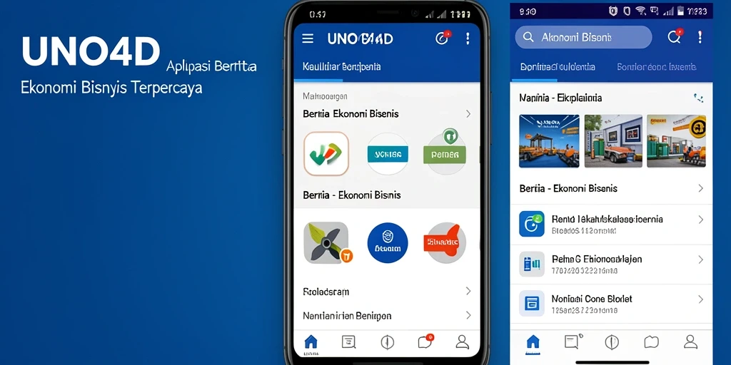 Tampilan intuitif aplikasi UNO4D dengan berita ekonomi terkini.