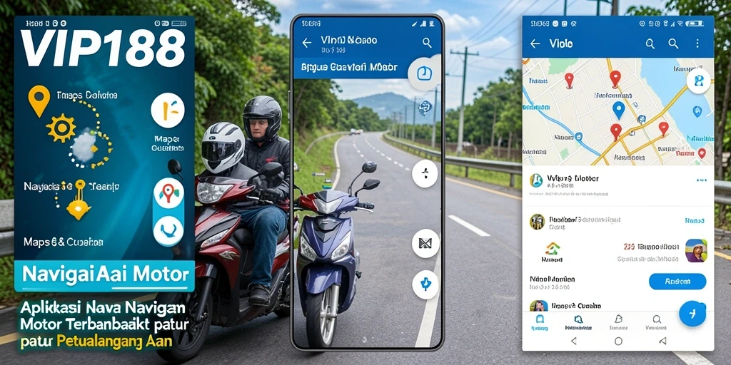 Tampilan antarmuka aplikasi VIP188 untuk navigasi motor yang intuitif.